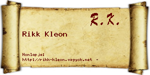 Rikk Kleon névjegykártya